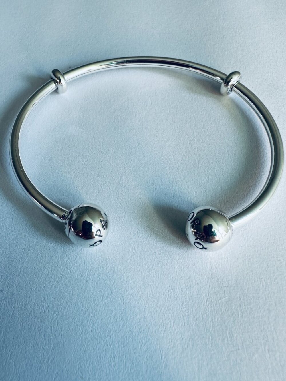 Pandora Open Bangle Bracelet Sterling Silver / Pandora Silver Charms - Picture 6 of 6